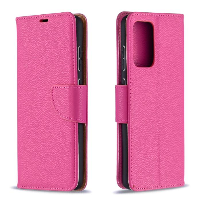 Bild 3, Samsung Galaxy A72 - Litchi Textur Läder Fodral - Rosa