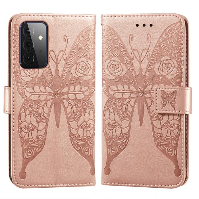 Bild 1, Samsung Galaxy A72 - Läder Fodral Med Tryck - Roséguld