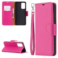 Samsung Galaxy A72 - Litchi Textur L&auml;der Fodral - Rosa