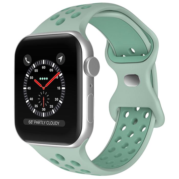 Bild 2, Sportarmband Dual-Color Apple Watch 42/44/45/49 mm (M/L) Grön