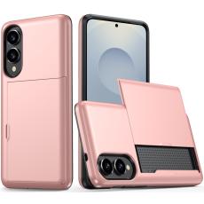 Samsung Galaxy S25 Edge Skal Hybrid Med Kortfack Ros&eacute;guld