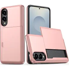 Samsung Galaxy S25 Edge Skal Hybrid Med Kortfack Ros&eacute;guld