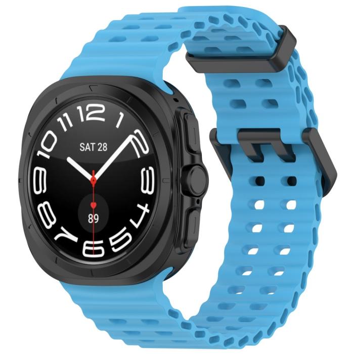Bild 4, Galaxy Watch Ultra (2025) / 47 mm Armband Wave Design Blå