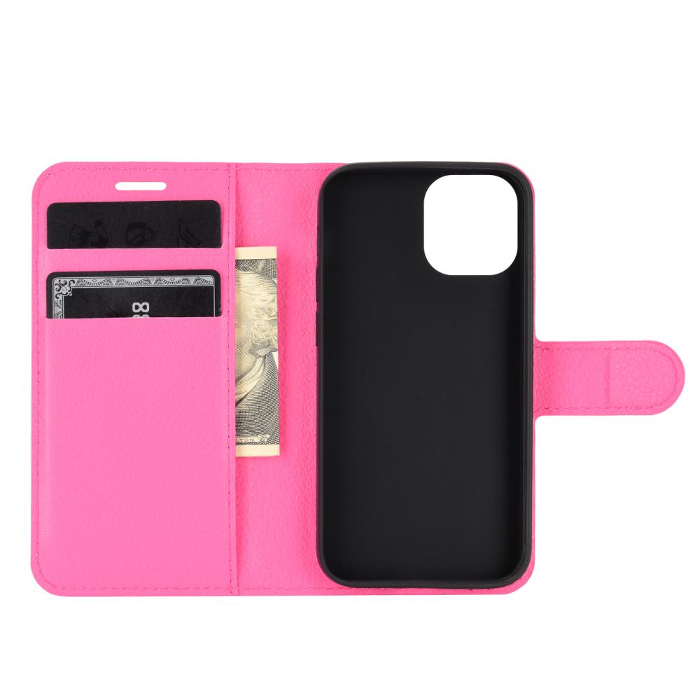 iPhone 12 Mini - Litchi Textur Fodral - Rosa