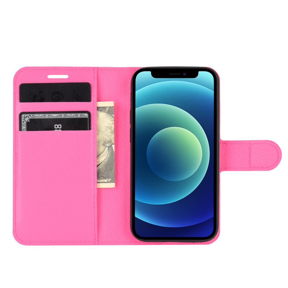 iPhone 12 Mini - Litchi Textur Fodral - Rosa