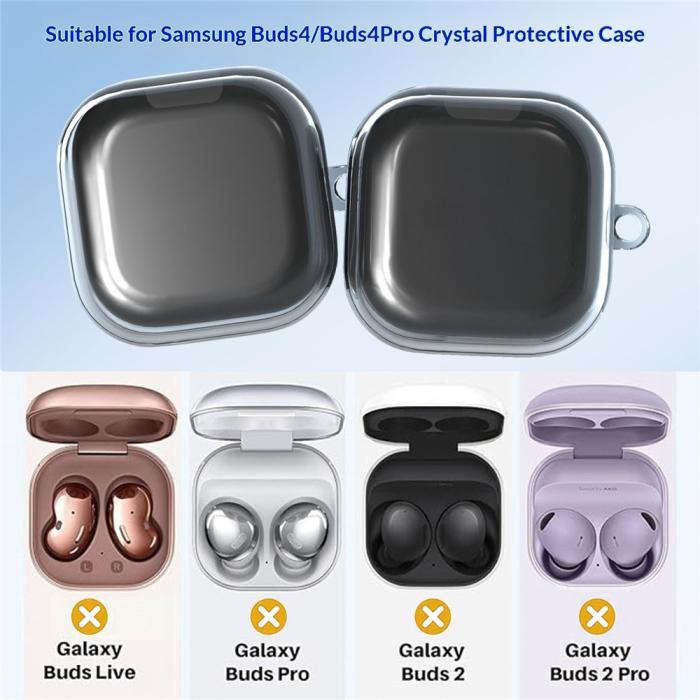 Bild 6, Galaxy Buds 4/4 Pro Skal Med Karbinhake TPU Transparent