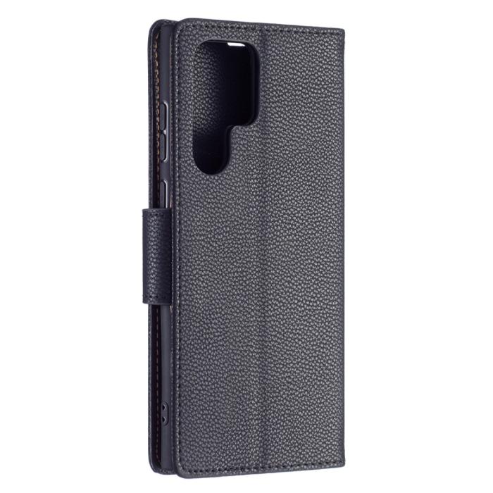 Bild 5, Samsung Galaxy S22 Ultra Fodral Litchi Textur Svart