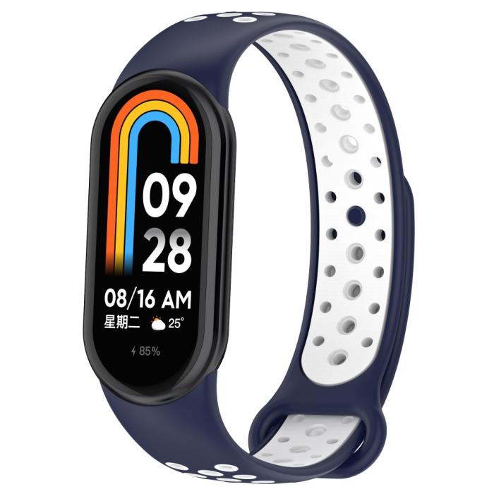 Bild 2, Xiaomi Smart Band 9/8 Träningsarmband Dual-Color Blå/Vit