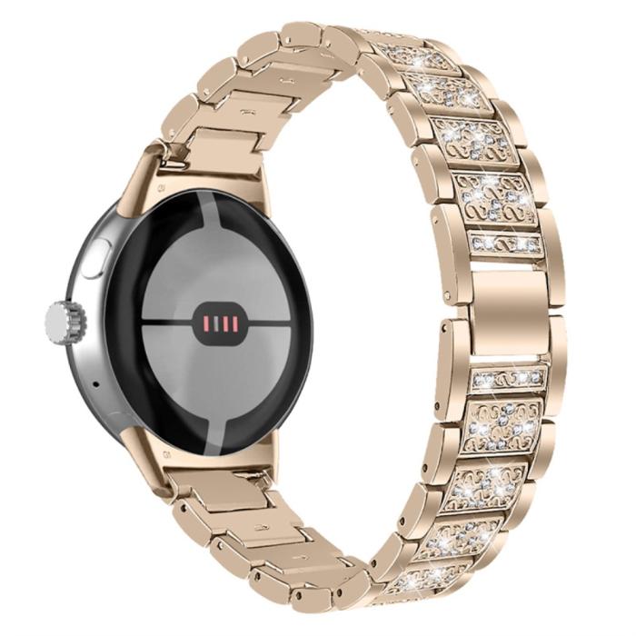 Bild 1, Rhinestone Metallarmband Google Pixel Watch / Watch 2