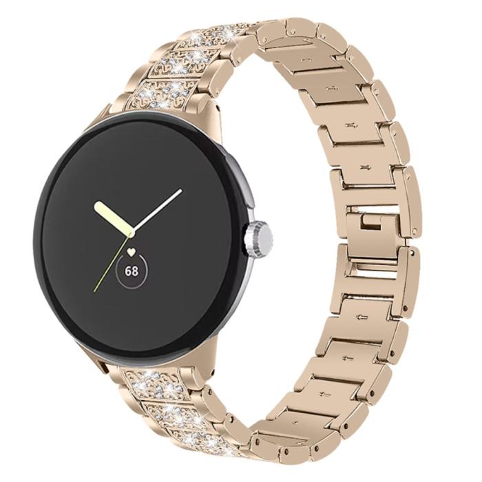 Bild 2, Rhinestone Metallarmband Google Pixel Watch / Watch 2