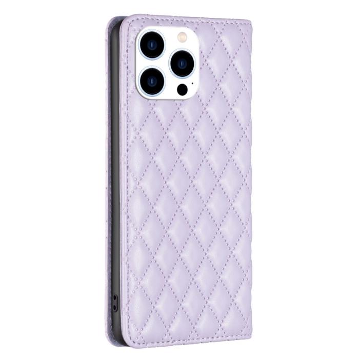 Bild 6, iPhone 16 Pro Fodral Diamond Flip Läder Lila