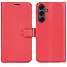 Samsung Galaxy A17 Fodral Litchi L&auml;der R&ouml;d