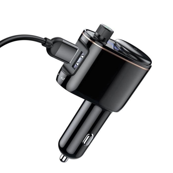 Bild 6, Baseus Bluetooth FM Sändare 2x USB 3.4A Svart