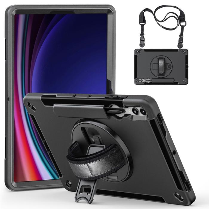Bild 1, Samsung Galaxy Tab S9 Plus Skal 360 Rotation Shockproof Med Rem