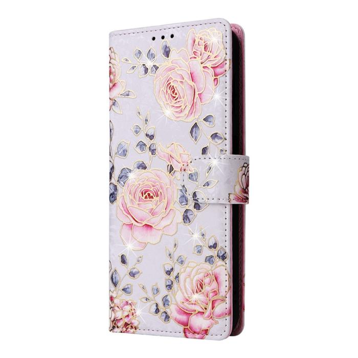 Bild 6, Samsung Galaxy A57 5G Fodral RFID Läder Rosa Blommor