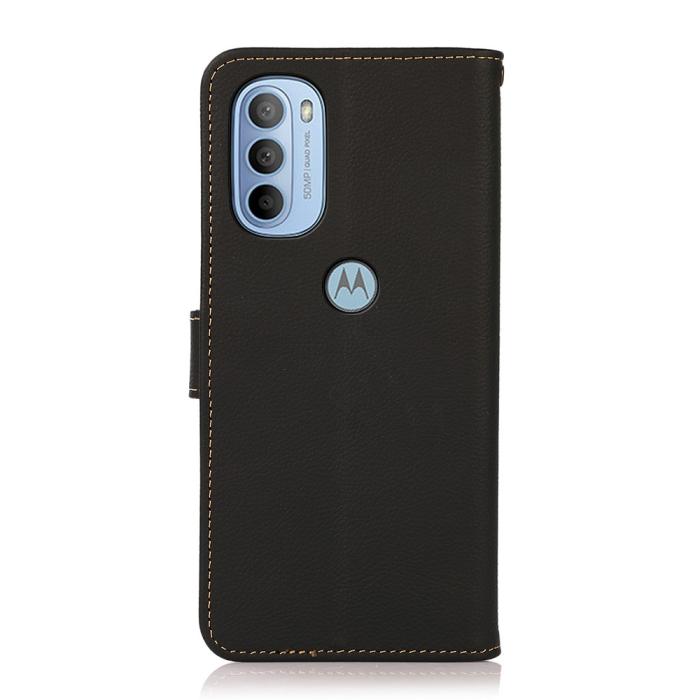 Bild 3, KHAZNEH Motorola Moto G31 / G41 Fodral RFID Äkta Läder Svart