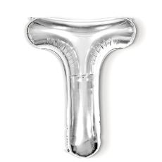 Bokstavsballong T 40 cm Silver