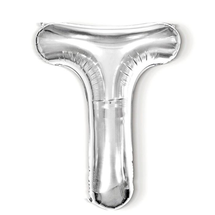 Bild 1, Bokstavsballong T 40 cm Silver