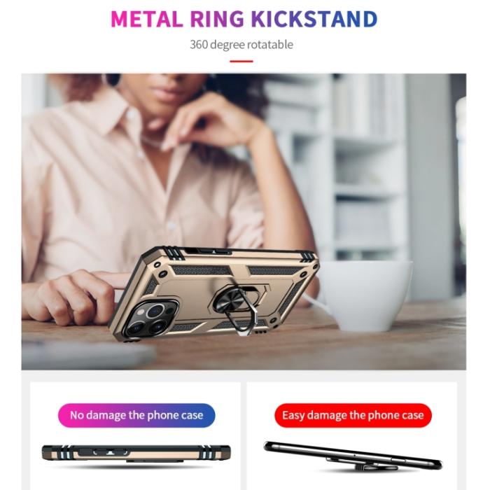 Bild 5, iPhone 14 Pro Skal Hybrid Armor Ring Guld