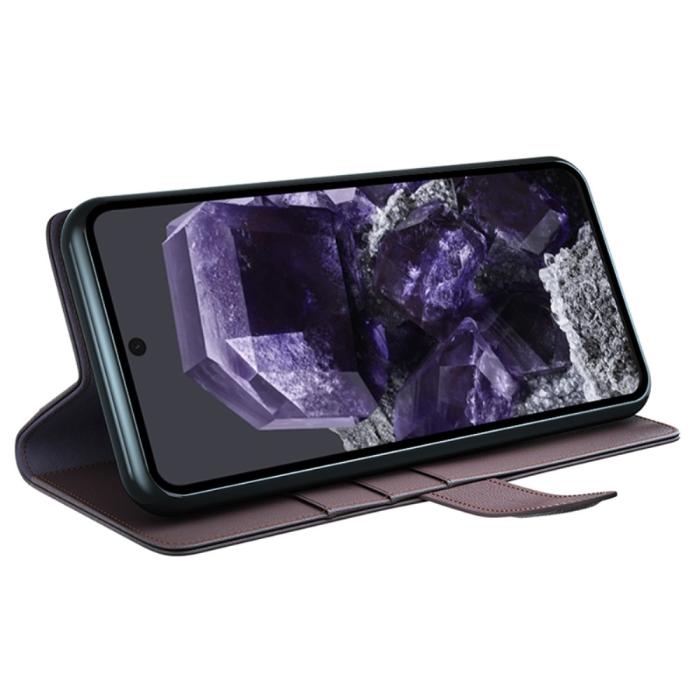 Bild 3, Google Pixel 8A Fodral Premium Äkta Läder Brun