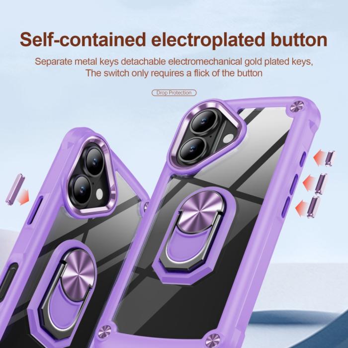 Bild 6, iPhone 16 Skal Shockproof Ring Hybrid Lila