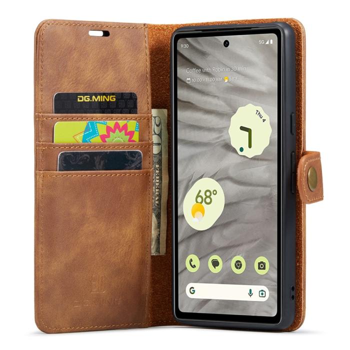 Bild 2, DG.MING Google Pixel 7A 2in1 Magnet Fodral / Skal Brun