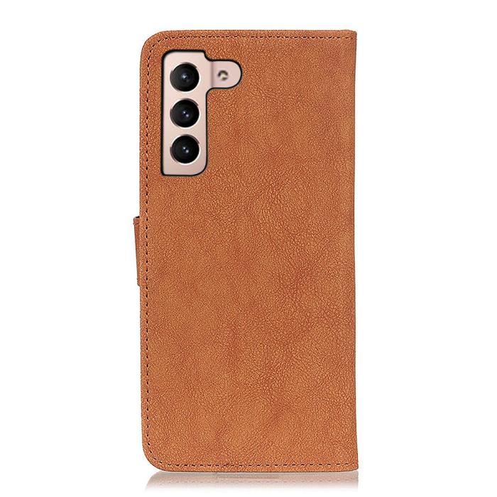 Bild 3, KHAZNEH Samsung Galaxy S22 Plus Fodral Retro Split Läder Brun