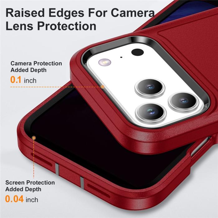 Bild 5, iPhone 17 Pro Max Skal Extreme Shockproof Hybrid Röd / Svart