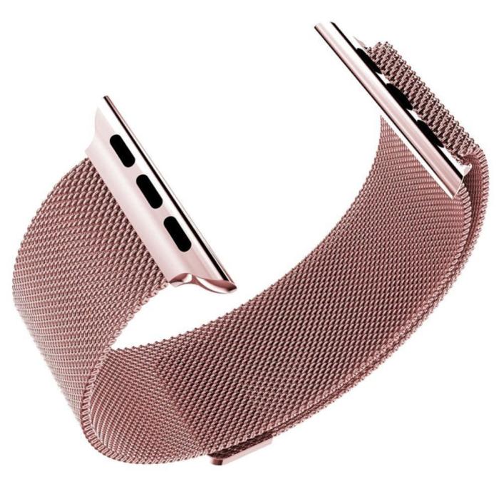 Bild 4, Milanese Loop Metall Armband Apple Watch 42/44/45/49 mm Rosa