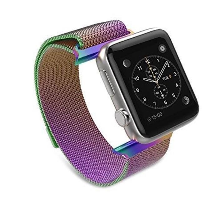 Bild 2, Milanese Loop Metall Armband Apple Watch 42/44/45/49 mm Oil Fade