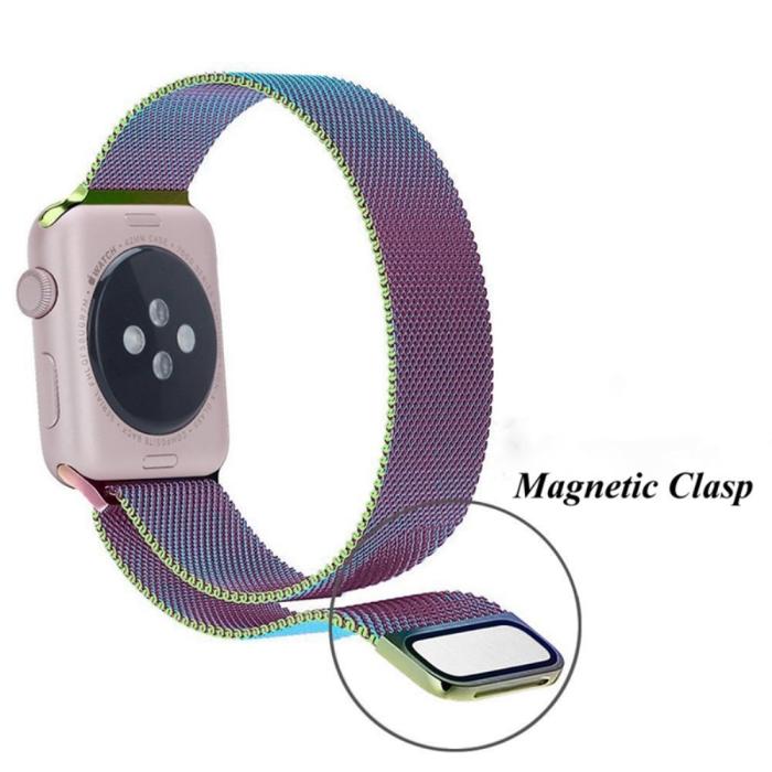 Bild 3, Milanese Loop Metall Armband Apple Watch 42/44/45/49 mm Oil Fade