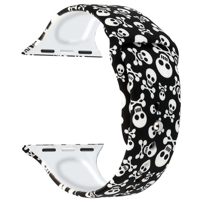 Bild 4, Silikon Armband Apple Watch 42/44/45/49 mm Döskallar