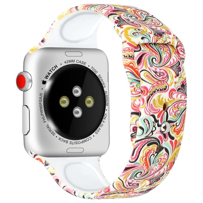 Bild 1, Silikon Armband Apple Watch 42/44/45/49 mm Color Pattern