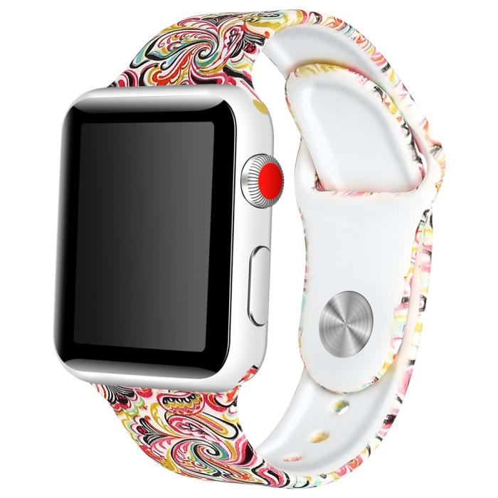 Bild 2, Silikon Armband Apple Watch 42/44/45/49 mm Color Pattern