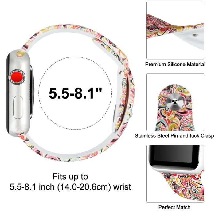 Bild 3, Silikon Armband Apple Watch 42/44/45/49 mm Color Pattern