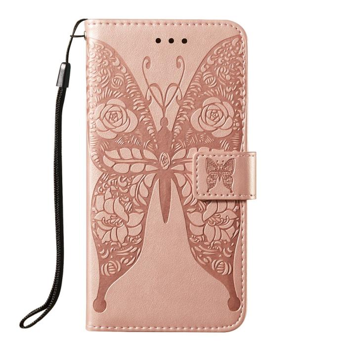 Bild 2, Samsung Galaxy A72 - Läder Fodral Med Tryck - Roséguld