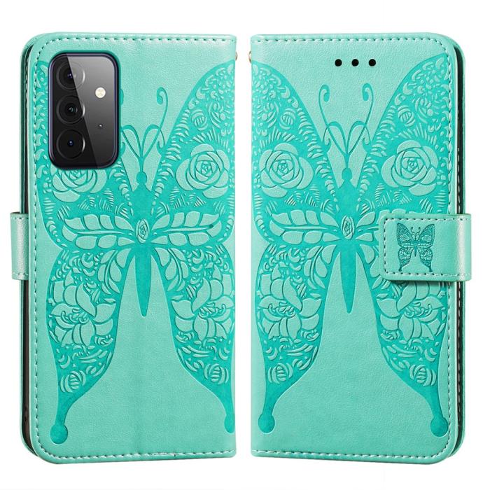 Bild 1, Samsung Galaxy A72 - Läder Fodral Med Tryck - Grön