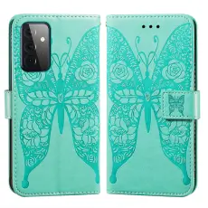 Samsung Galaxy A72 - L&auml;der Fodral Med Tryck - Gr&ouml;n