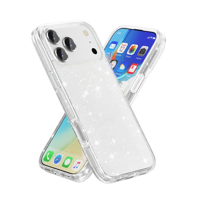 Bild 2, iPhone 17 Pro Skal Hybrid Glitter Vit