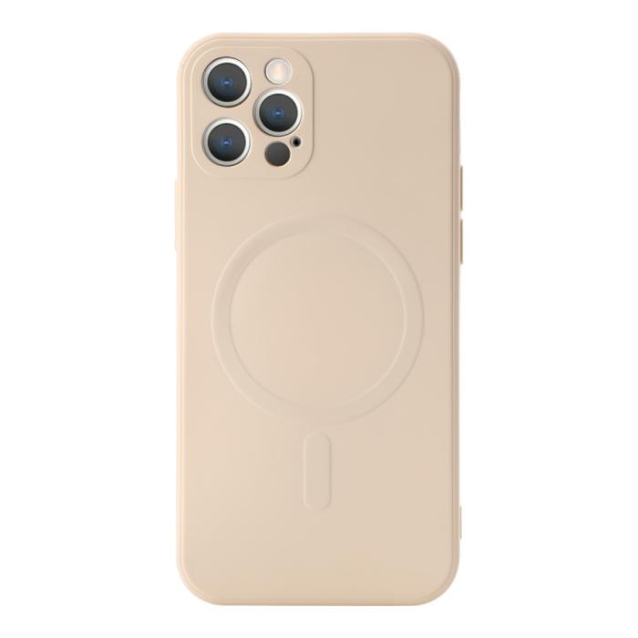 Bild 1, iPhone 12 Pro - Magnetisk MagSafe TPU Skal - Creme Vit