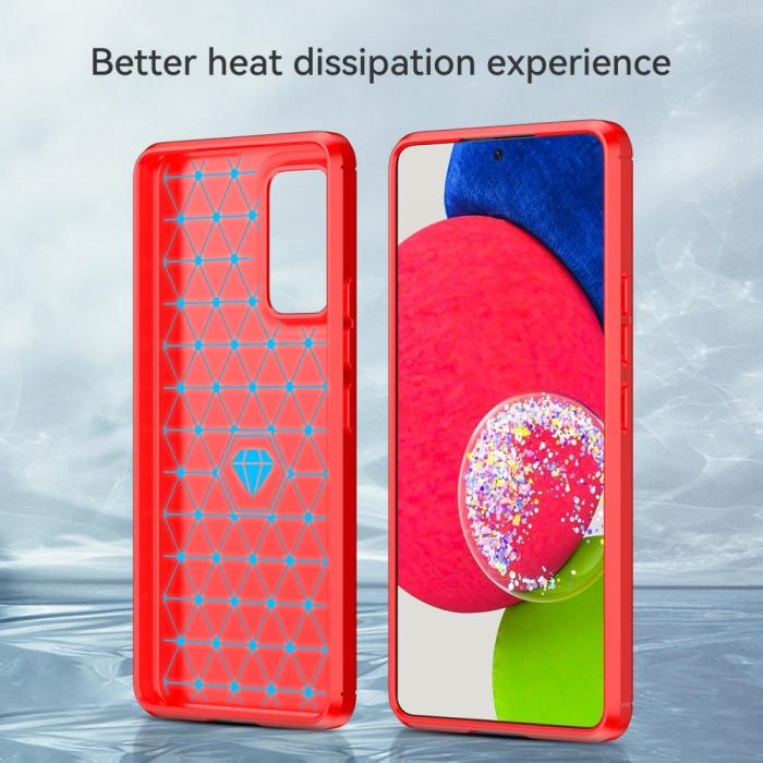 Bild 4, Samsung Galaxy A53 5G Skal Kolfiber Textur Röd