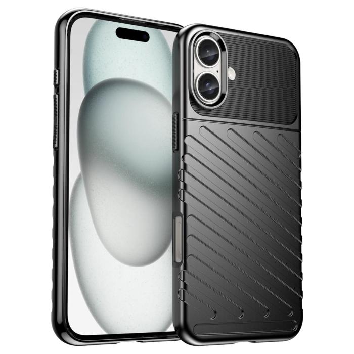 Bild 1, iPhone 16 Skal Twill Textur Svart