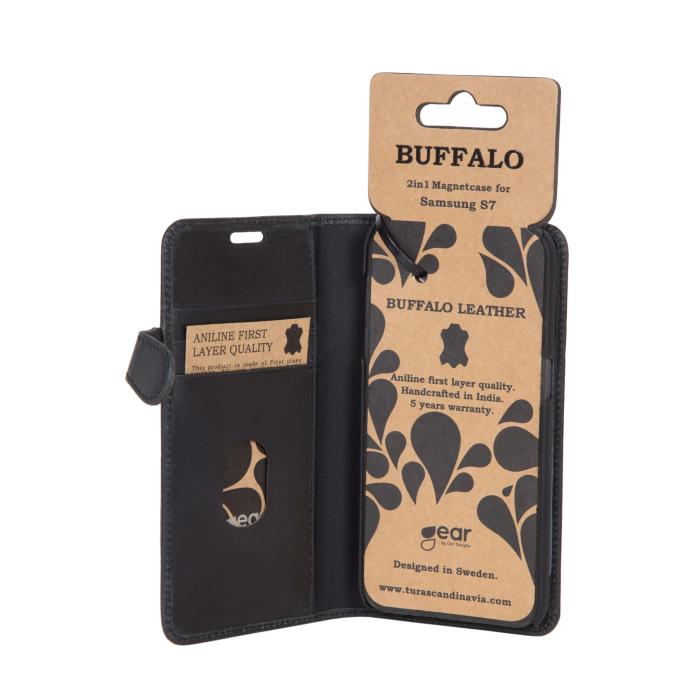 Bild 6, Buffalo Samsung Galaxy S7 Fodral 2in1 Äkta Läder Svart
