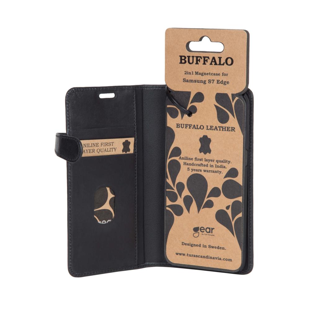 Buffalo Samsung Galaxy S7 Edge Fodral 2in1 Äkta Läder Svart
