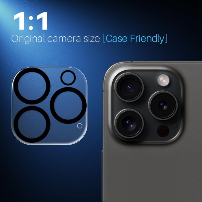 Bild 5, NORTHJO iPhone 16 Pro Max/16 Pro Linsskydd Härdat Glas