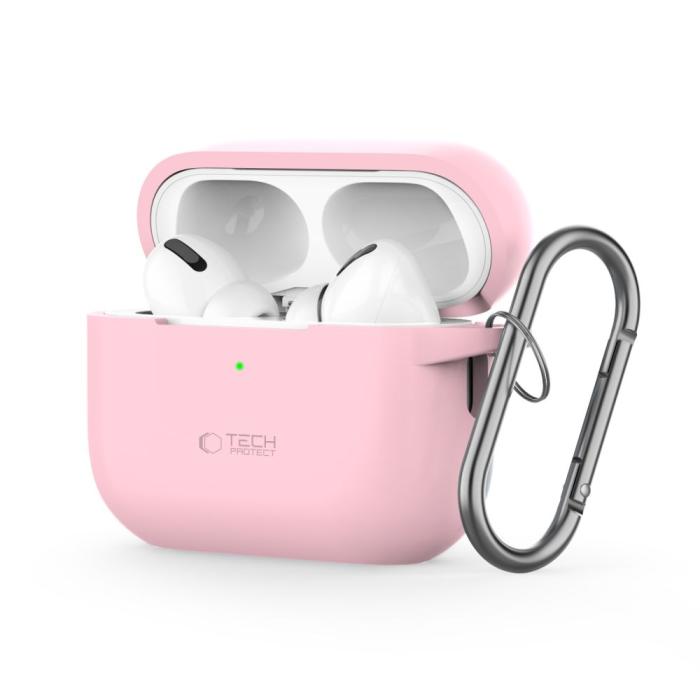 Bild 1, Tech-Protect AirPods Pro 1/2 Skal Silikon Hook Dusty Pink