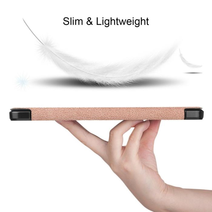 Bild 2, Samsung Galaxy Tab S7 / Tab S8 Fodral Tri-Fold Pennhållare Roséguld