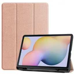 Samsung Galaxy Tab S7 / Tab S8 Fodral Tri-Fold Pennhållare Roséguld