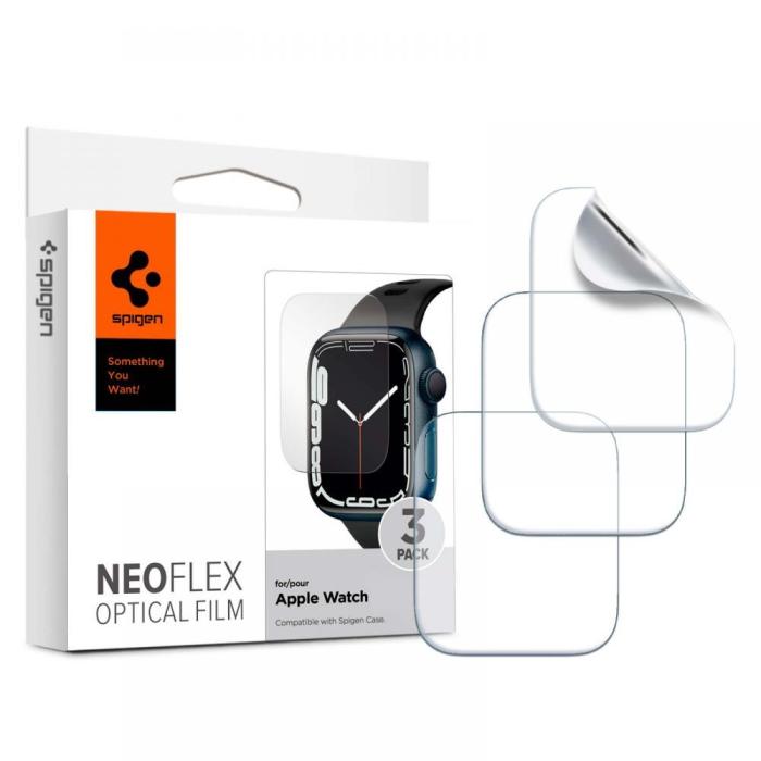 Bild 1, Spigen 3-PACK Neo Flex HD Skärmskydd Apple Watch 44 / 45 mm