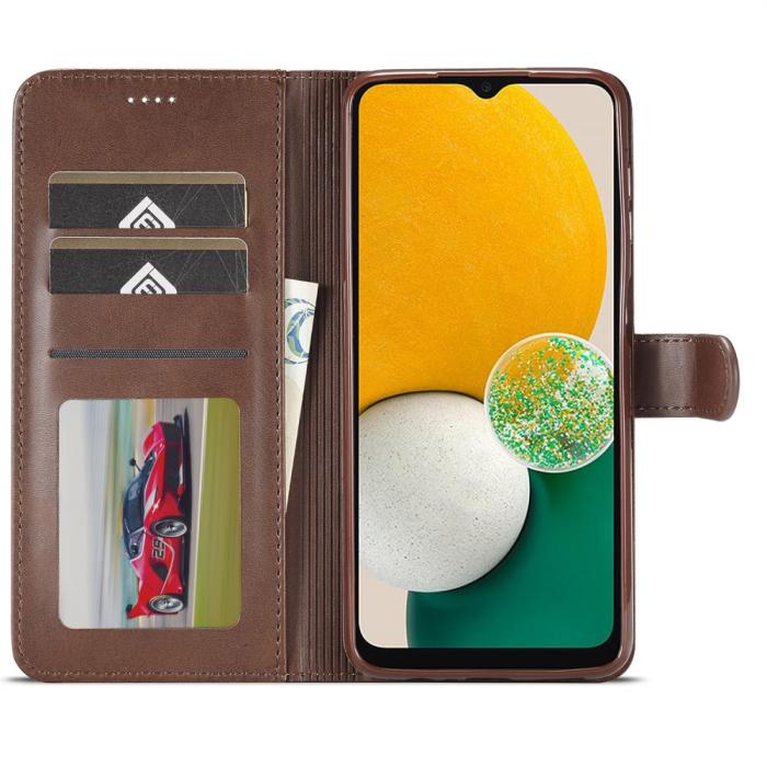 Bild 2, LC.IMEEKE Galaxy A15 4G/5G Fodral Läder Brun